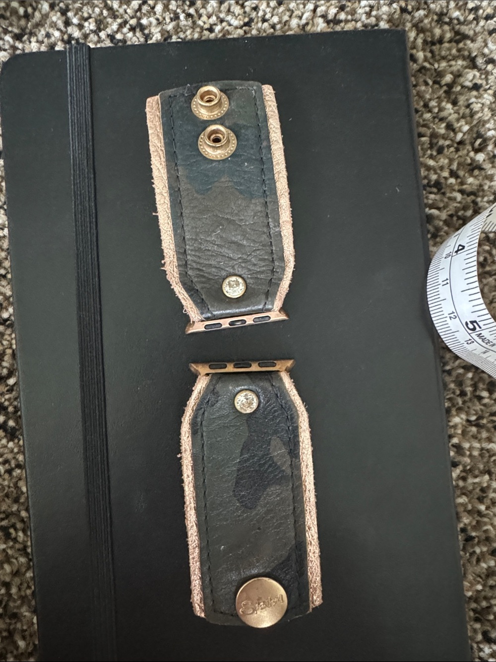 Spark’l Band Leather Bow Apple Watch Band Adapter - camo with Rose Gold Trim